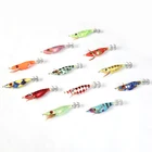 Wholesale Luminous Wooden Shrimp Squid Hook Fishing Lure Squid Jig