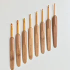 New Design Aluminum Crochet Hooks Aluminum Crochet Needle With Bamboo Handle With Great Price