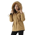 Outer Jacket 2021 Fall Winter Ladies Outer Pure Color Drawstring Slim Jacket Women's Outerwear Supplier