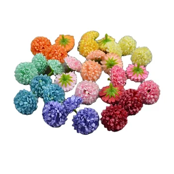 Artificial Mini Chrysanthemum Faux Pompon Flower Ball For Wedding Cake  Arch Wall Decorations