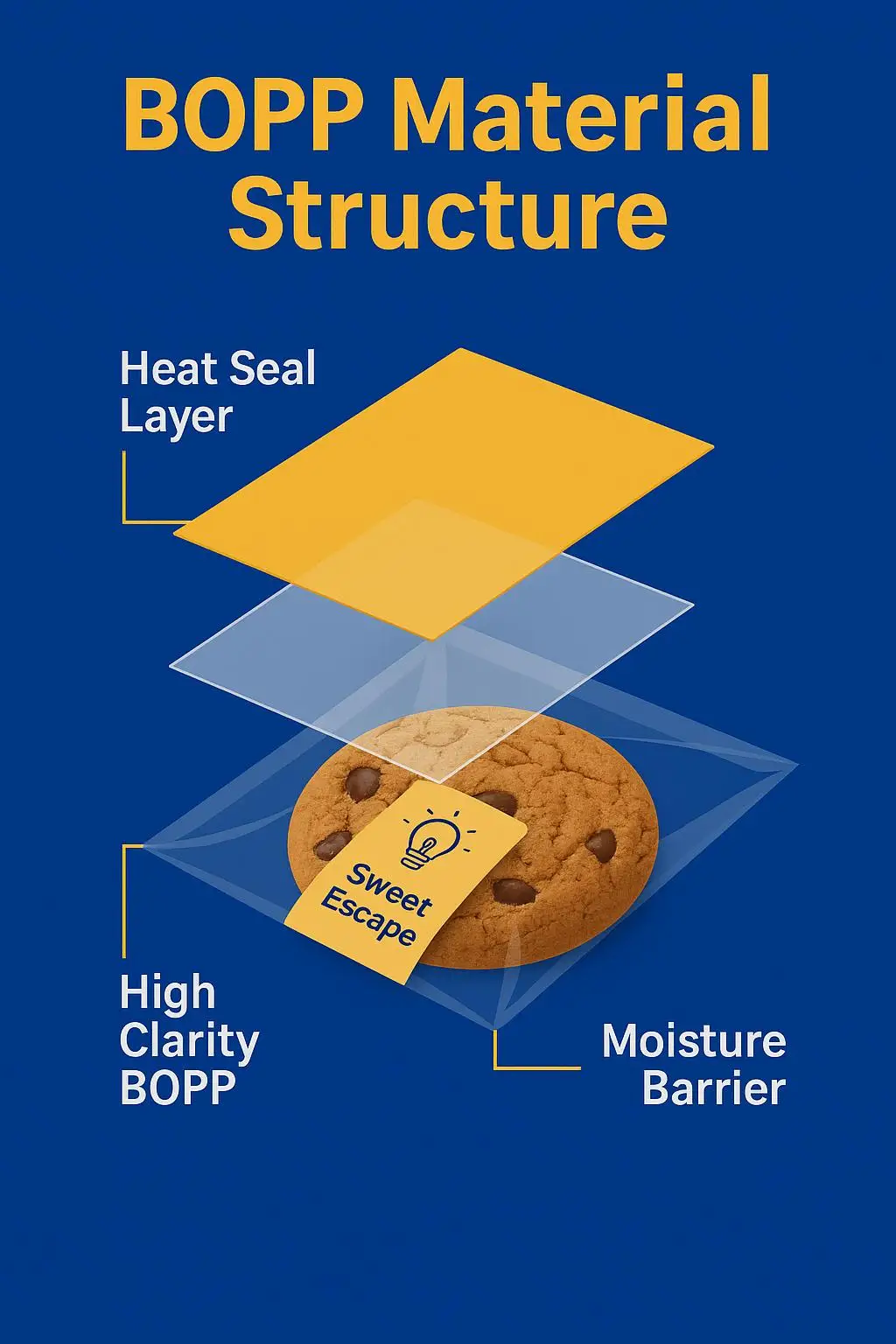 Custom Size Crystal Clear OPP Self-Adhesive Bag for Cookies, Pastry, and Snack Packaging - detail 4