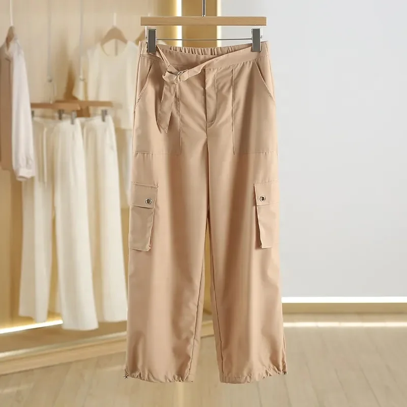 Women Casual Wide Leg Pants Button Down Straight Long Trousers Pants Elastic High Waist Dress Pants for Women