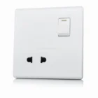 Pc Power Socket Guangdong Factory New Design Copper Part PC Material Wall Power Socket 2 Pin Plug