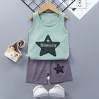 Summer Clothes Vest Suit Summer Cotton New Style Girl Shorts Clothes Baby Boy Sleeveless Suit Childrens Clothes