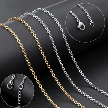Colorfast Stainless Steel Cross Chain DIY Necklace Pendant Chain Color Preserving Chain Jewelry Accessories