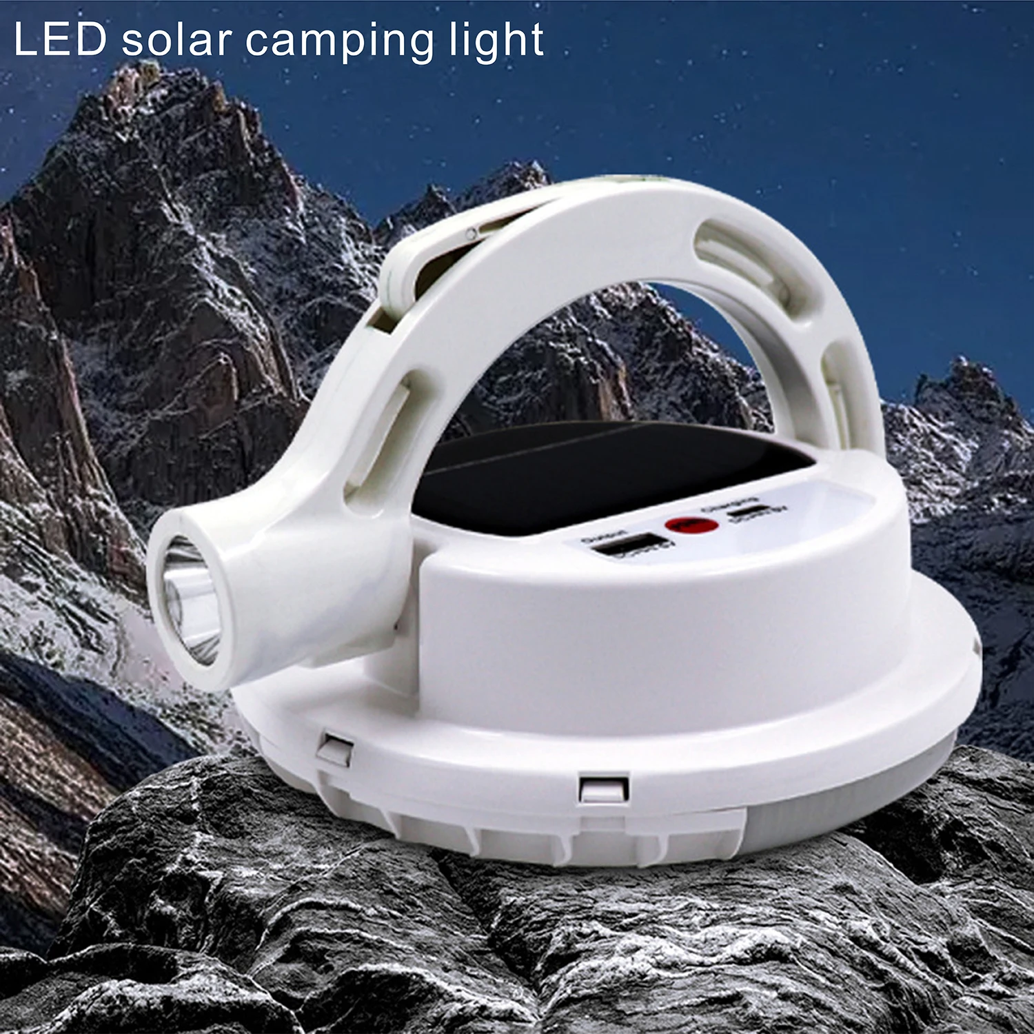 Led rechargeable camping light flashlight Outdoor barbecue Hiking Solar Camping light Portable Tent light Usb Solar