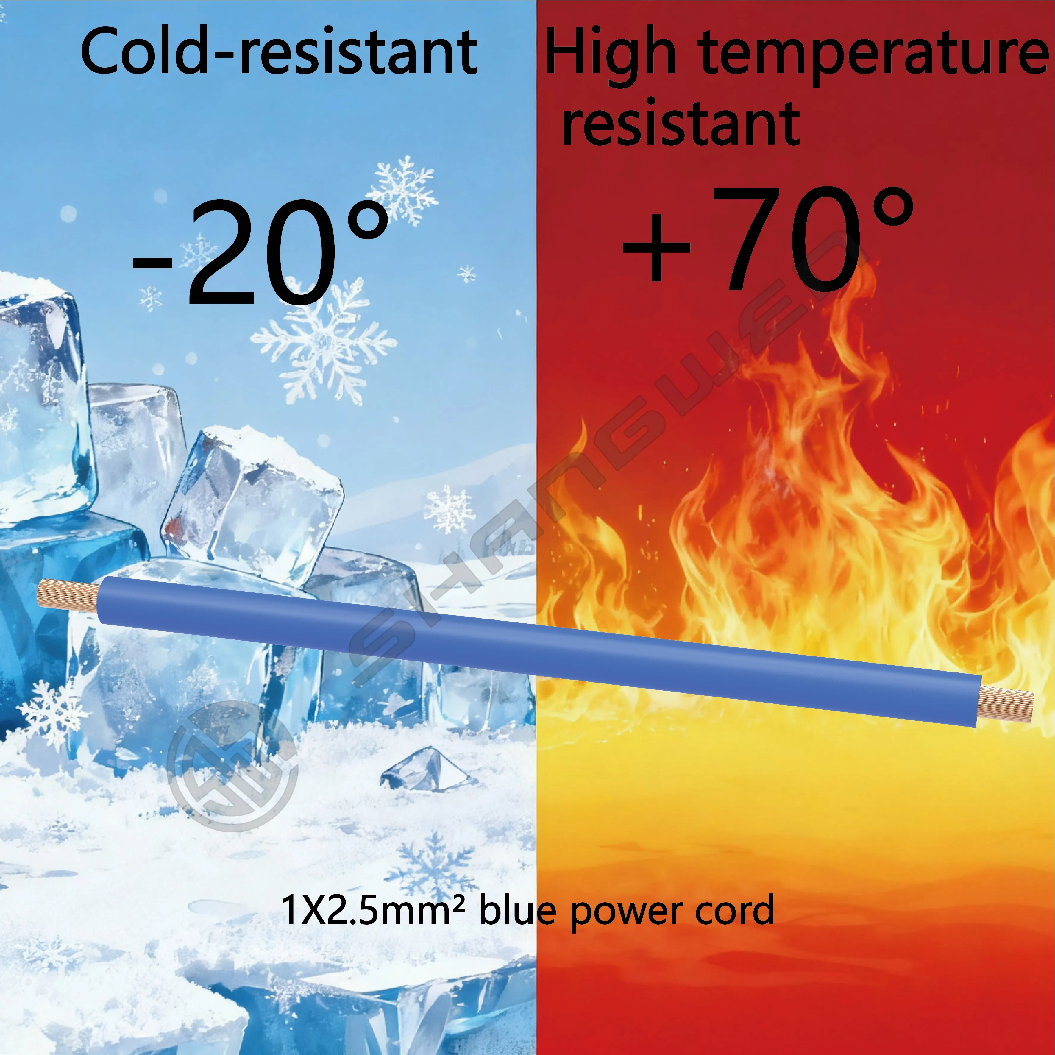 Power Cord Blue 1*2.5mm² H07V-K Power Cord CE CCC VDE RV Power Cord Flame Retardant Bare Copper Core 450/750V Single Cable