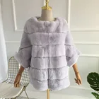 Jacket Real Fur Coat Batwing Sleeve Short Rabbit Fur Coat Women Rex Rabbit Fur Jacket