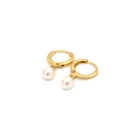 Pearl Earrings Earrings Attractive Gold Freshwater Pearl Hoop Luxury For Women Circle Earrings