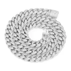 Luxury 925 Silver VVS Moissanite Necklace 12mm Moissanite Cuban Chain 18K Gold Plated Cuban Link Chain Necklace Bracelet