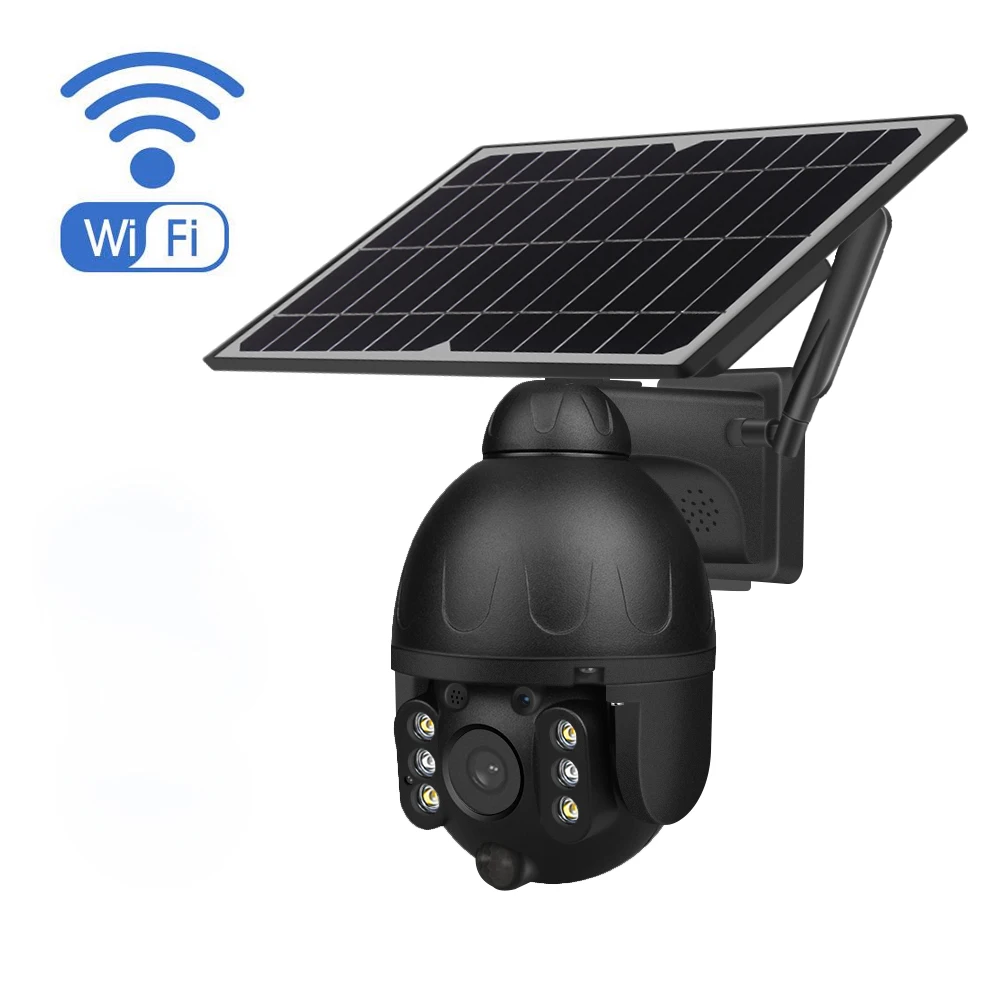 smart wireless camera with solar panel