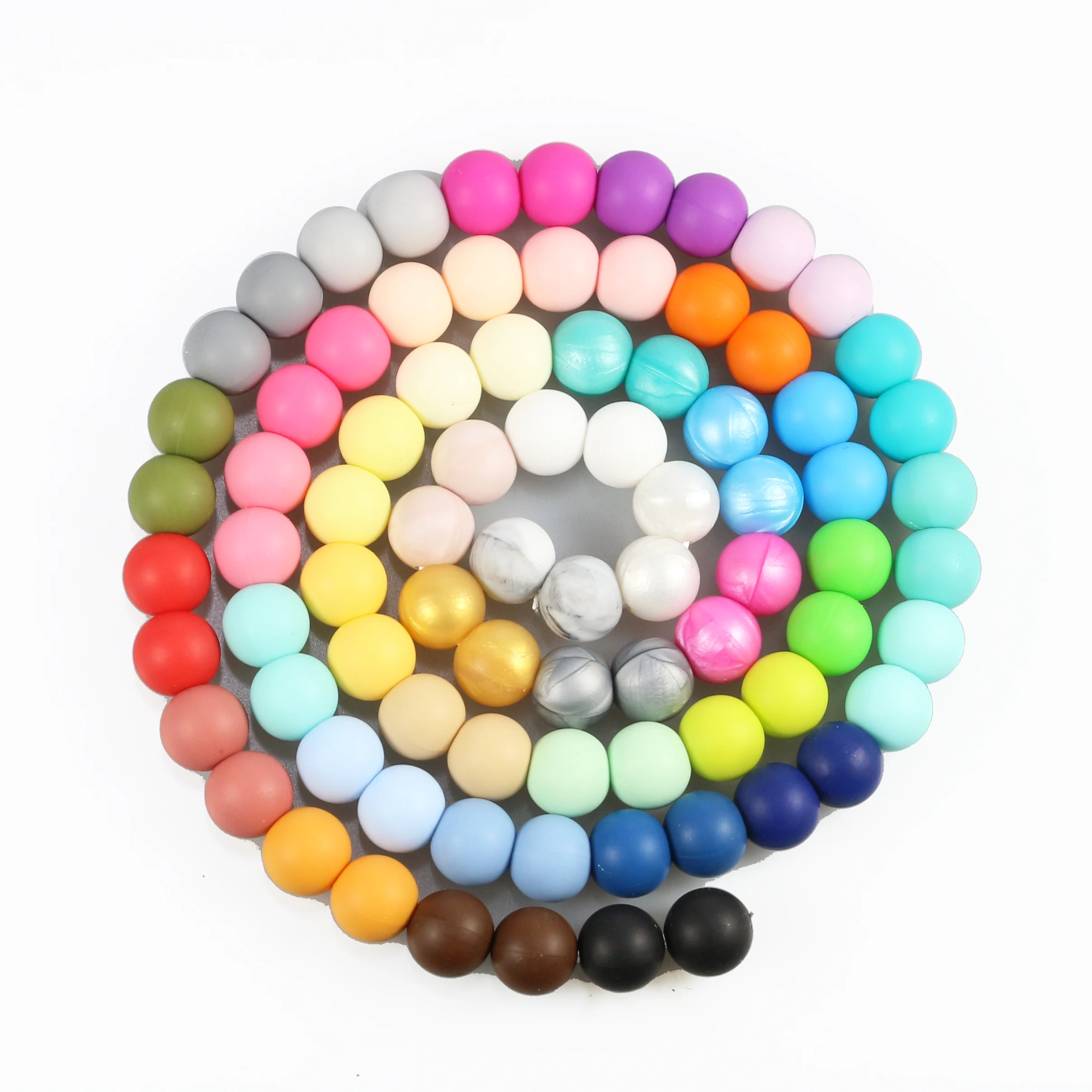 FDA Proof Bpa-free DIY Silicone Teething loose Beads with Baby safe Jewelry 