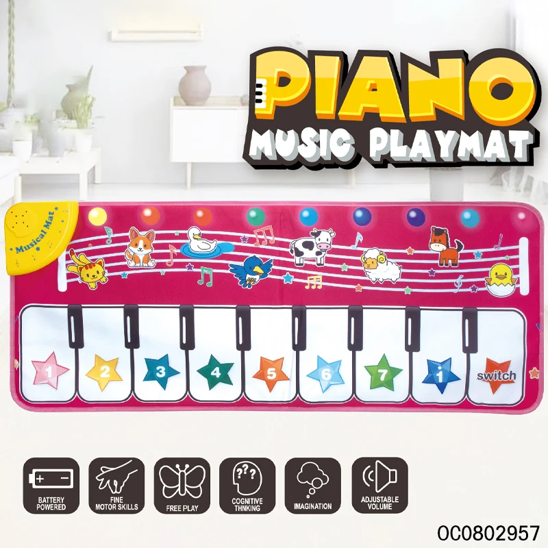 Electric baby music piano keyboard dance floor play mat for baby