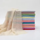 Cotton Scarf Hijab Cotton Scarf Wholesale Crinkle Soft Gauzy Solid Color Collection Woven Women Hijab Cotton Scarf