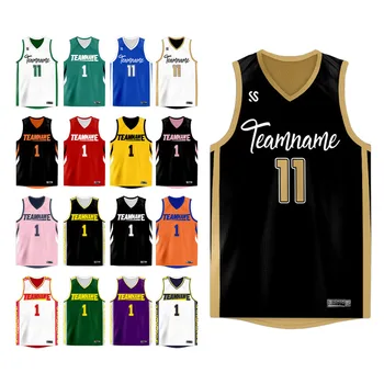 Personalized Durable Sports Wear Gym Jersey Tops Customize Reversible Basketball Uniforms Sets for Men