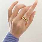 14k Rings Dainty 14K Gold Filled Stainless Steel Bead Rings Gold Beads Stackable Stretch Rings Jewelry