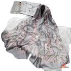 Silk 100% Long Silk Scarves New Fashion Luxury Women Silk Scarf Flower Pattern Summer Chiffon 4 Season
