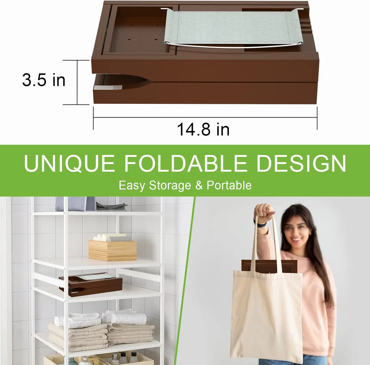 product eco friendly foldable bamboo bath table tray with book and wine glass holder bathtub caddy tray for home-3