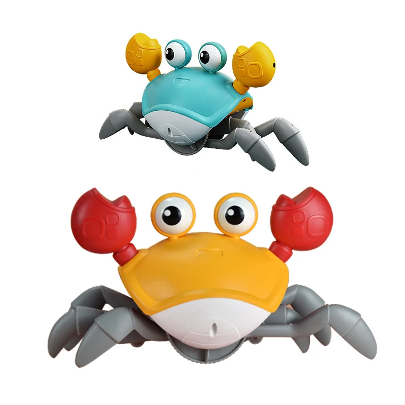 B/O Electric sensing cute walking crawling crab baby toy with light music