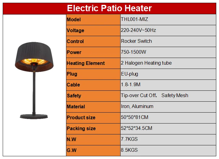 Patio Heater, IP55, Waterproof - detail 4