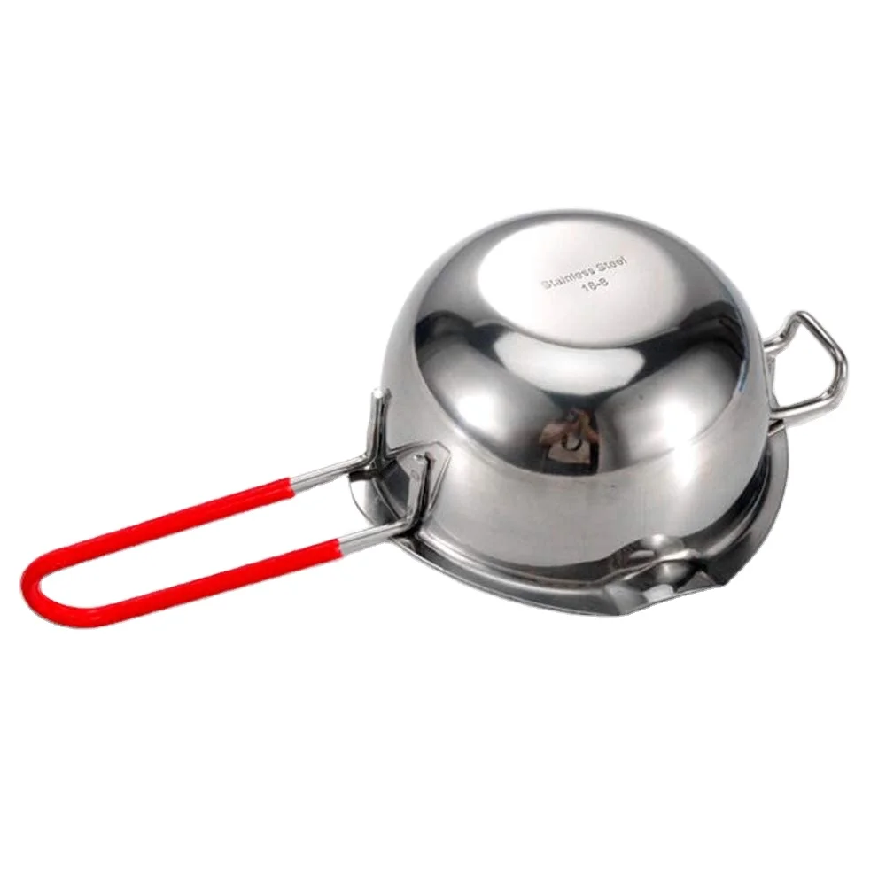 stainless steel double boiler pot with heat resistant handle for