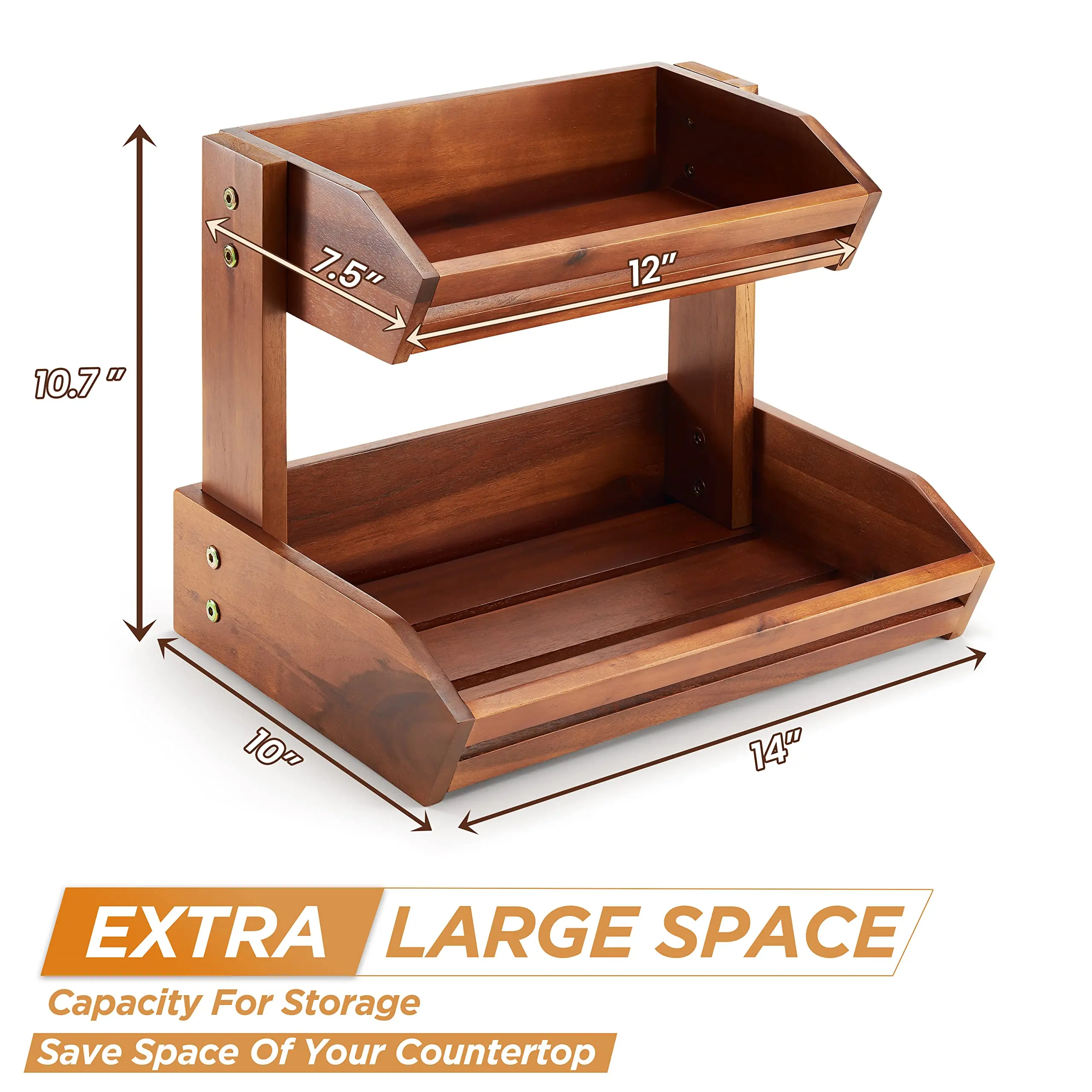product 2 layer handcrafted wooden fruit vegetable storage rack for kitchen counters for home use eco fruit basket-6