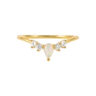 Fashion Zircon ROXI 925 Sterling Silver Fashion INS V Shape Opal Zircon Diamond Stacking Rings