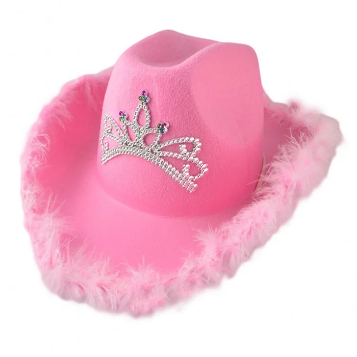 Western Style Glitter Cowboy Hat Pink 