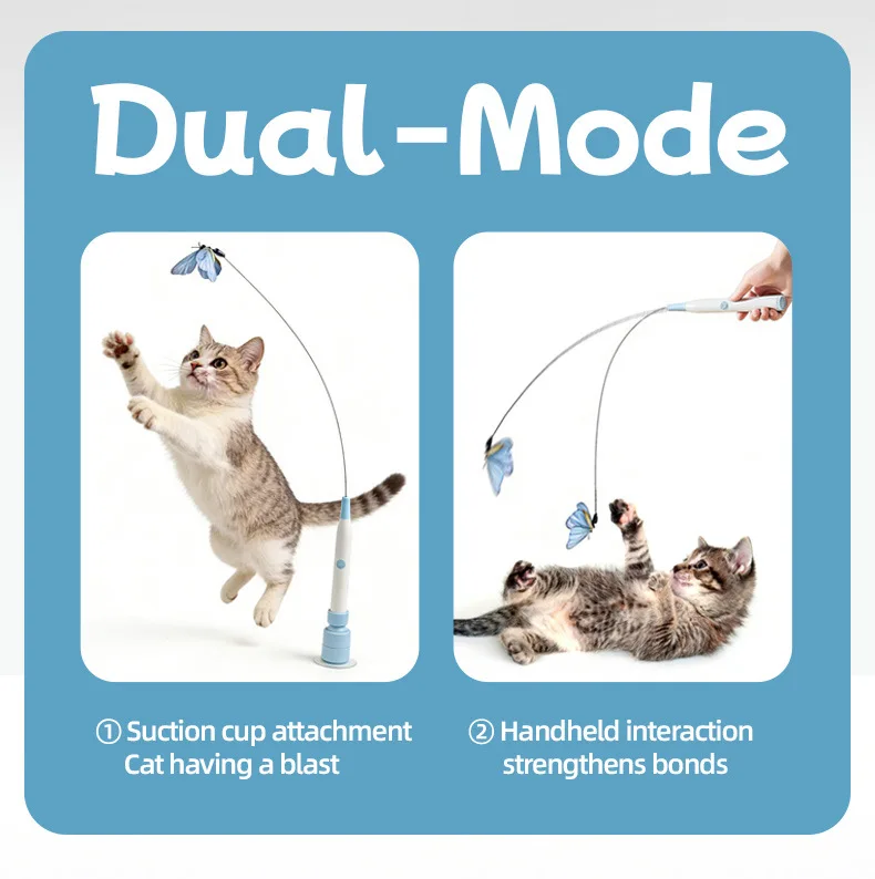 New 2 in 1 Smart Electric Cat Teaser Wand Interactive Cat Toy Relieves Cat Boredom Pet Products manufacture
