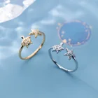 Silver Ring Silver Trendy Hot Sale 925 Sterling Silver Turtle Starfish Ring With Rhinestone For Women