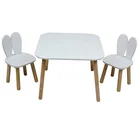 Table Chairs Set Table Wood Chairs And Tables Toffy Friends TODDLER TABLE AND CHAIRS WOODEN SET BUNNY RABBIT WHITE