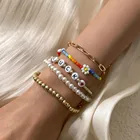 Bead Letter Simple Design Jewelry Multi-layer Fashion Rice Bead Acrylic Letter Beaded Bracelet