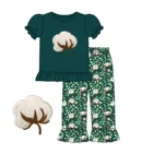 Wholesale Children Clothes Spring Kids Clothes Knit Cotton Embroidery Little Girl Outfits