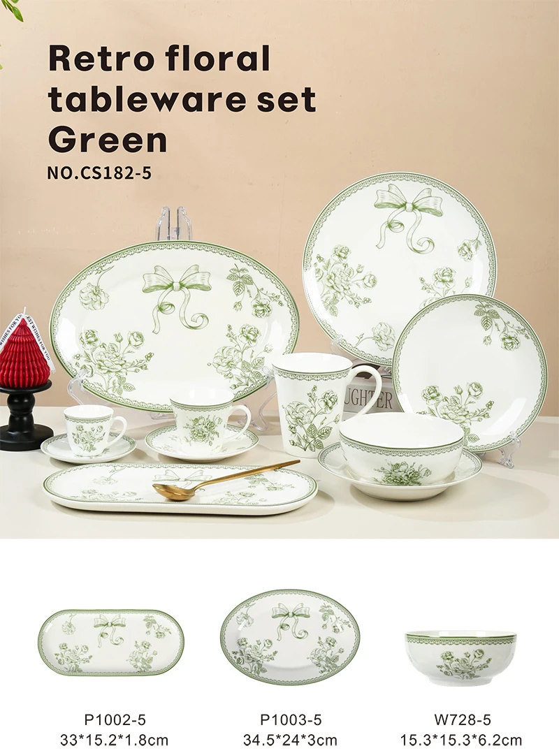 product custom printed luxury plates sets ceramic dishes bowls tableware complete dinnerware set-1