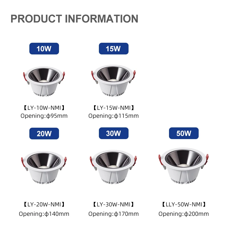 led anti-glare downlights embedded guest restaurant downlights three colors no main sky lights