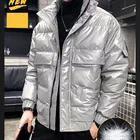 Coat 2021 Fashion Black Shiny Winter Quilted Padded Puffer Coat Men's Duck Down Jacket