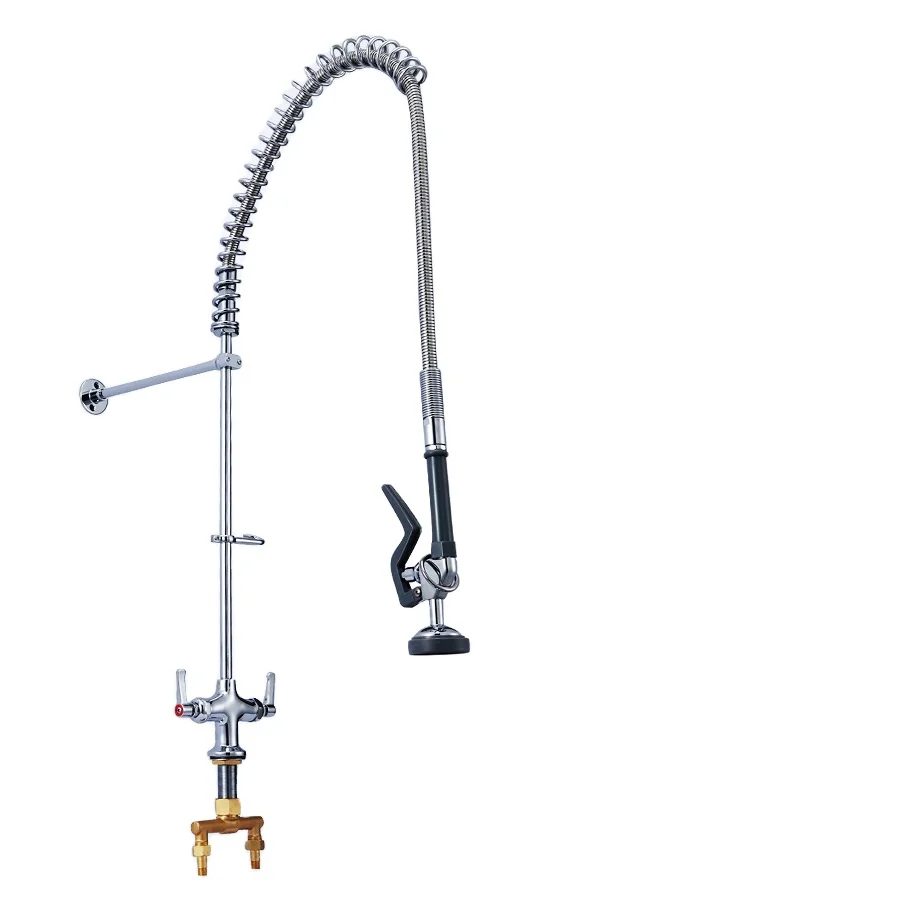 MS-5801A Ltd. MS Deck Mount Single Hole Double Handle Pull out Spray Commercial Pre Rinse Restaurant Kitchen Faucet Shenzhen Ming Sheng Kitchen Equipment Co MS-5801A Ltd. MS Deck Mount Single Hole Double Handle Pull out Spray Commercial Pre Rinse Restaurant Kitchen Faucet Shenzhen Ming Sheng Kitchen Equipment Co