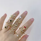 Ring Snake Fashionable Ring Snake Twisted Zircon Stone Snake Shape Ring