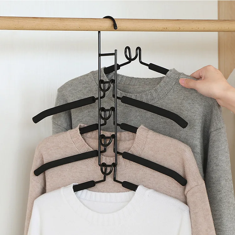 product five layers hangers metal bedroom wardrobe multifunctional storage hangers for clothing store hangers-1
