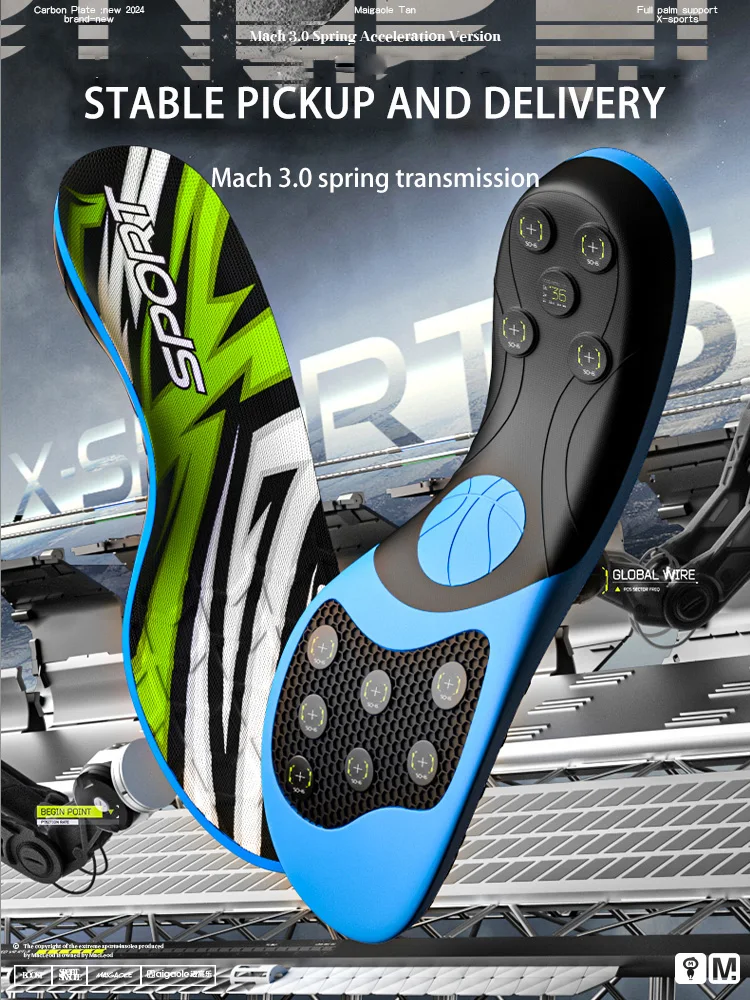 H08c35127fec144f3a50897a2c77bf960W Sets of Springs Strong Rebound PU Basketball Insole High Elasticity Shock Absorption Forward Court Sport Athletic Pro Insert
