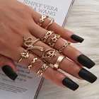 Vintage Ring Snake 11 Piece Set Combination Bohemia Vintage Ring Snake Element Joint Ring