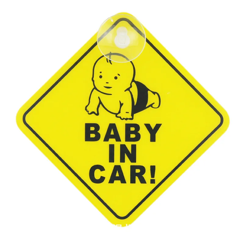 Custom Manufacturer Direct Wholesale Car Sticker Baby On Board Window Warning PP Sign With Suction Cup