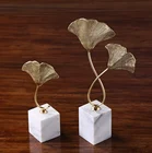 Copper Home Modern Copper Marble Gingko Leaf Home Decor For Living Room Bedroom And Hotel Decoration
