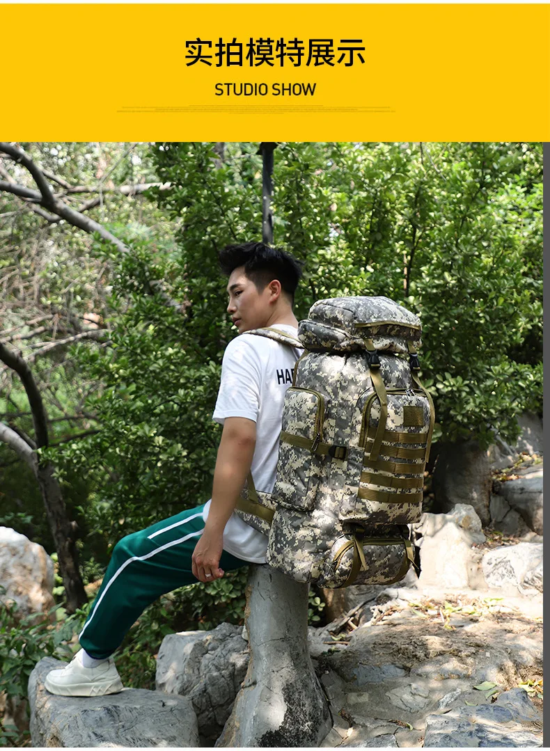 Outdoor Camouflage Backpack Men Large Capacity Waterproof  Travel Backpack Outdoor Backpack For Men Hiking Bag