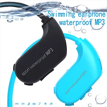 MP3 Player Earphones Neckband IPX8 Swim Diving Headphones with Microphone Swimming Headphone IPX8 Waterproof Underwater Headset
