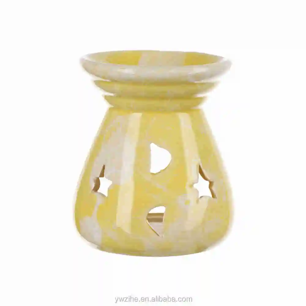 Ceramic Essential Oil Lamps Hollow Stars Moon Pattern Simple Essential