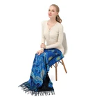 Scarf Amazon Hot Sale Van Gogh Painting Tassel Scarves Fashion Cashmere Winter Scarf For Women