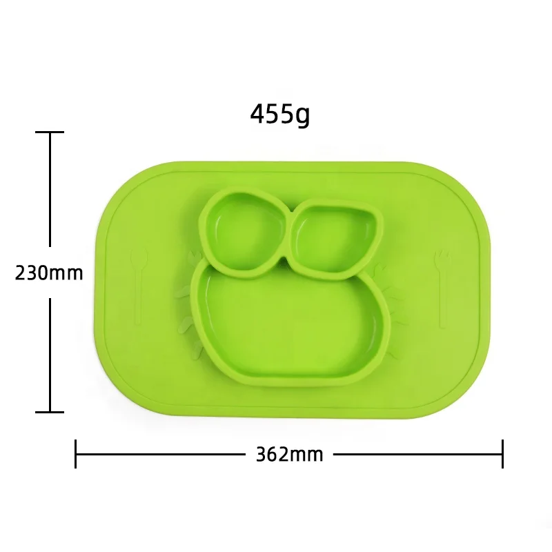 Custom strong Suction Silicone Plate Baby Bowl Kid Silicone Place Mat Dinner Plates For Food