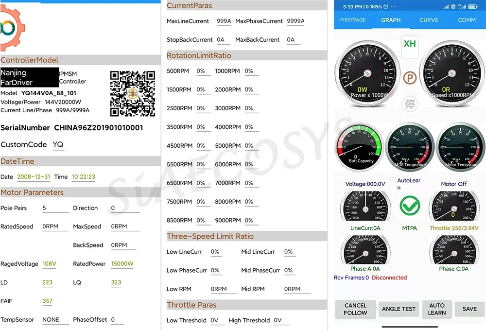 Sale for Bldc Motor, 72V, 350A, Nd72680, 5000w-6000w - detail 22