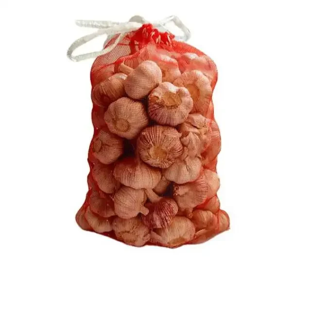 China's reliable factory custom agricultural garlic, onion, ginger, potatoes red packaging net bag